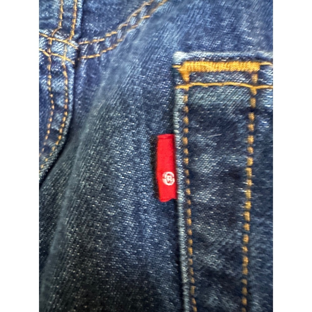 Levi's 501 Button Fly Jeans W42 L30 Dark Wash Denim Classic Straight Leg - Picture 5 of 13